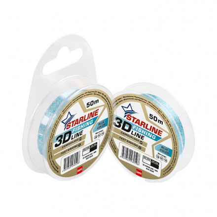 Леска IAM Starline 3D Fishing Line 50m, диаметр 0,12 мм Голубой