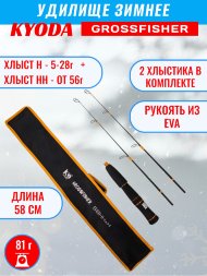 Удочка зимняя KYODA GROSSFISHER 58 HH+H, ручка EVA