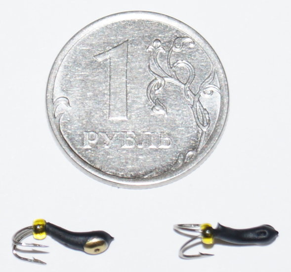 Мормышка вольфрамовая Коза 2 уралка перевертыш с коронкой Золото 143