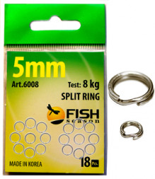Кольцо заводное FISH SEASON 4.5мм 5кг 20шт 6008-045F