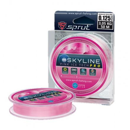 Леска Sprut Skyline Fluorocarbon Composition IceTech PRO Pink 0.185 50м