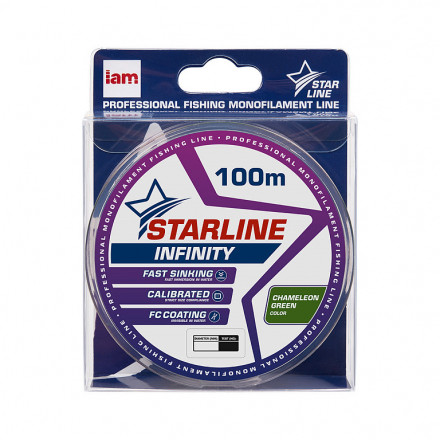 Леска IAM STARLINE INFINITY 100m Хамелеон Зелёный d0.234