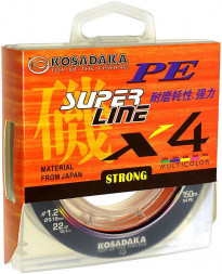 Леска плетеная Kosadaka Super PE X4 multicolor 0.40 150м