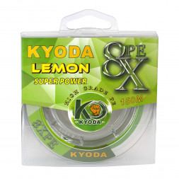 Шнур плетеный KYODA lemon 8X PE d-0,16 мм L-150 м, цвет лимонный, разрывная нагрузка 7,5 кг