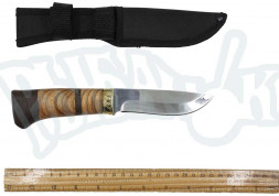 Нож FB-1820 сталь 65х13 Охотник гравировка на лезвии Волк, нескладной