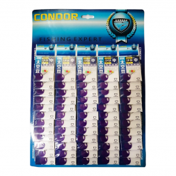 Стопор силиконовый CONDOR, 1,0-3,0, лист 60 пакетов 6 шт/пакет, цветные