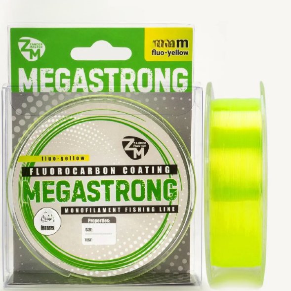 Леска ZanderMaster MEGASTRONG 100m, 0.261мм х 8.9кг жёлтая флуоресцентная